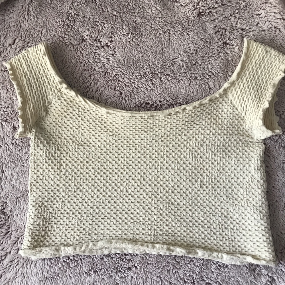 free people off shoulder crop top